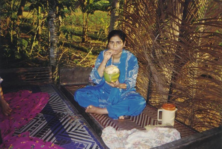 Gabriella enjoy coconut juice